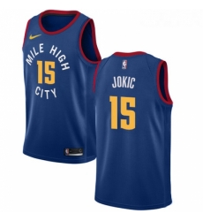 Womens Nike Denver Nuggets 15 Nikola Jokic Swingman Light Blue Alternate NBA Jersey Statement Edition