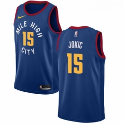 Womens Nike Denver Nuggets 15 Nikola Jokic Swingman Light Blue Alternate NBA Jersey Statement Edition