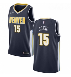 Womens Nike Denver Nuggets 15 Nikola Jokic Swingman Navy Blue Road NBA Jersey Icon Edition