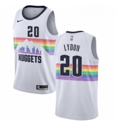 Womens Nike Denver Nuggets 20 Tyler Lydon Swingman White NBA Jersey City Edition 