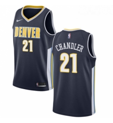 Womens Nike Denver Nuggets 21 Wilson Chandler Authentic Navy Blue Road NBA Jersey Icon Edition