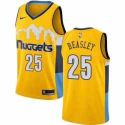 Womens Nike Denver Nuggets 25 Malik Beasley Authentic Gold Alternate NBA Jersey Statement Edition