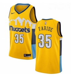Womens Nike Denver Nuggets 35 Kenneth Faried Swingman Gold Alternate NBA Jersey Statement Edition