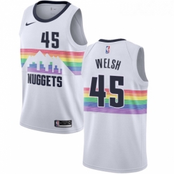 Womens Nike Denver Nuggets 45 Thomas Welsh Swingman White NBA Jersey City Edition 