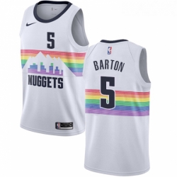 Womens Nike Denver Nuggets 5 Will Barton Swingman White NBA Jersey City Edition