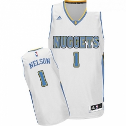 Youth Adidas Denver Nuggets 1 Jameer Nelson Swingman White Home NBA Jersey 