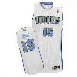 Youth Adidas Denver Nuggets 15 Nikola Jokic Authentic White Home NBA Jersey