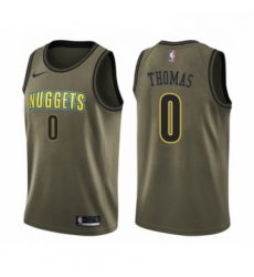 Youth Nike Denver Nuggets 0 Isaiah Thomas Swingman Green Salute to Service NBA Jersey 
