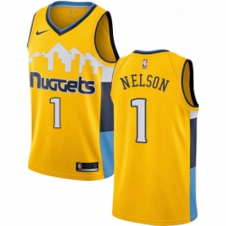 Youth Nike Denver Nuggets 1 Jameer Nelson Swingman Gold Alternate NBA Jersey Statement Edition 