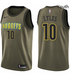 Youth Nike Denver Nuggets 10 Trey Lyles Swingman Green Salute to Service NBA Jersey 