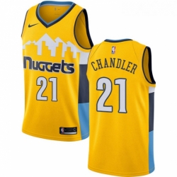 Youth Nike Denver Nuggets 21 Wilson Chandler Swingman Gold Alternate NBA Jersey Statement Edition