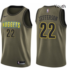 Youth Nike Denver Nuggets 22 Richard Jefferson Swingman Green Salute to Service NBA Jersey 