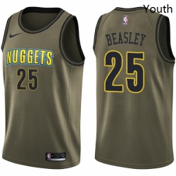 Youth Nike Denver Nuggets 25 Malik Beasley Swingman Green Salute to Service NBA Jersey