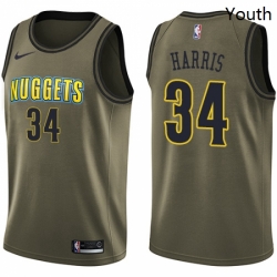 Youth Nike Denver Nuggets 34 Devin Harris Swingman Green Salute to Service NBA Jersey 