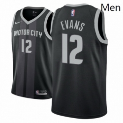 Men NBA 2018 19 Detroit Pistons 12 Keenan Evans City Edition Black Jersey 