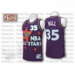 Mens Adidas Detroit Pistons 35 Grant Hill Authentic Purple 1995 All Star Throwback NBA Jersey