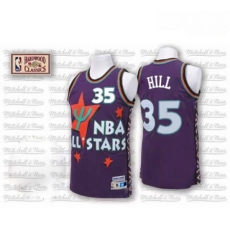 Mens Adidas Detroit Pistons 35 Grant Hill Swingman Purple 1995 All Star Throwback NBA Jersey