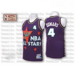 Mens Adidas Detroit Pistons 4 Joe Dumars Authentic Purple 1995 All Star Throwback NBA Jersey