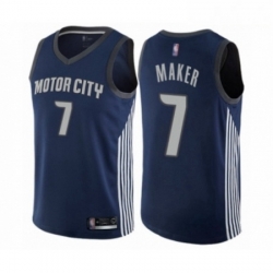 Mens Detroit Pistons 7 Thon Maker Authentic Navy Blue Basketball Jersey City Edition 