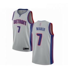 Mens Detroit Pistons 7 Thon Maker Authentic Silver Basketball Jersey Statement Edition 