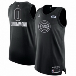 Mens Nike Detroit Pistons 0 Andre Drummond Authentic Black 2018 All Star Game NBA Jersey