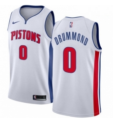 Mens Nike Detroit Pistons 0 Andre Drummond Authentic White Home NBA Jersey Association Edition