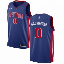 Mens Nike Detroit Pistons 0 Andre Drummond Swingman Royal Blue Road NBA Jersey Icon Edition