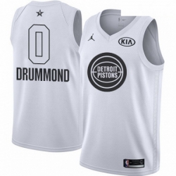 Mens Nike Detroit Pistons 0 Andre Drummond Swingman White 2018 All Star Game NBA Jersey