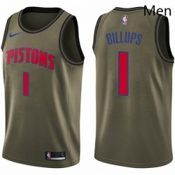 Mens Nike Detroit Pistons 1 Chauncey Billups Swingman Green Salute to Service NBA Jersey