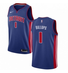 Mens Nike Detroit Pistons 1 Chauncey Billups Swingman Royal Blue Road NBA Jersey Icon Edition