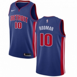 Mens Nike Detroit Pistons 10 Dennis Rodman Swingman Royal Blue Road NBA Jersey Icon Edition