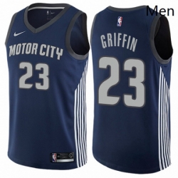 Mens Nike Detroit Pistons 23 Blake Griffin Authentic Navy Blue NBA Jersey City Edition 