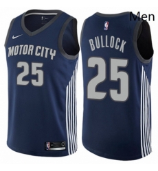 Mens Nike Detroit Pistons 25 Reggie Bullock Swingman Navy Blue NBA Jersey City Edition 