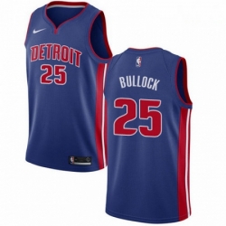 Mens Nike Detroit Pistons 25 Reggie Bullock Swingman Royal Blue NBA Jersey Icon Edition 