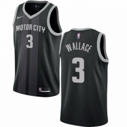 Mens Nike Detroit Pistons 3 Ben Wallace Swingman Black NBA Jersey City Edition