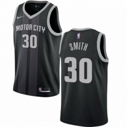 Mens Nike Detroit Pistons 30 Joe Smith Swingman Black NBA Jersey City Edition