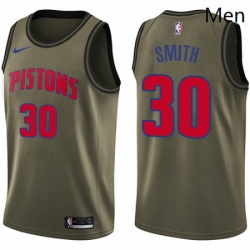 Mens Nike Detroit Pistons 30 Joe Smith Swingman Green Salute to Service NBA Jersey