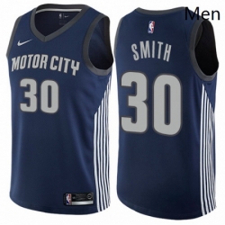 Mens Nike Detroit Pistons 30 Joe Smith Swingman Navy Blue NBA Jersey City Edition