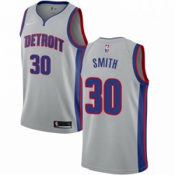 Mens Nike Detroit Pistons 30 Joe Smith Swingman Silver NBA Jersey Statement Edition