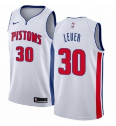Mens Nike Detroit Pistons 30 Jon Leuer Swingman White Home NBA Jersey Association Edition 