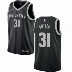 Mens Nike Detroit Pistons 31 Caron Butler Swingman Black NBA Jersey City Edition