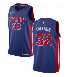 Mens Nike Detroit Pistons 32 Christian Laettner Swingman Royal Blue Road NBA Jersey Icon Edition