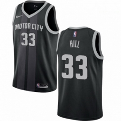 Mens Nike Detroit Pistons 33 Grant Hill Swingman Black NBA Jersey City Edition
