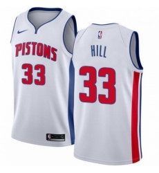 Mens Nike Detroit Pistons 33 Grant Hill Swingman White Home NBA Jersey Association Edition