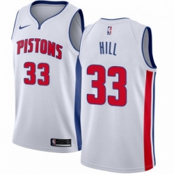 Mens Nike Detroit Pistons 33 Grant Hill Swingman White Home NBA Jersey Association Edition