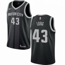 Mens Nike Detroit Pistons 43 Grant Long Swingman Black NBA Jersey City Edition