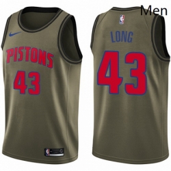 Mens Nike Detroit Pistons 43 Grant Long Swingman Green Salute to Service NBA Jersey