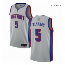 Mens Nike Detroit Pistons 5 Luke Kennard Authentic Silver NBA Jersey Statement Edition 