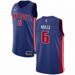 Mens Nike Detroit Pistons 6 Terry Mills Authentic Royal Blue Road NBA Jersey Icon Edition