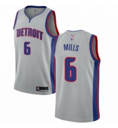 Mens Nike Detroit Pistons 6 Terry Mills Authentic Silver NBA Jersey Statement Edition